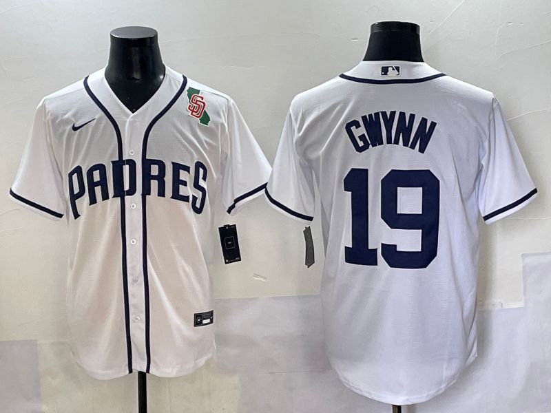 Men 2025 San Diego Padres #19 Gwynn White Game Nike MLB Jersey style 26->san diego padres->MLB Jersey